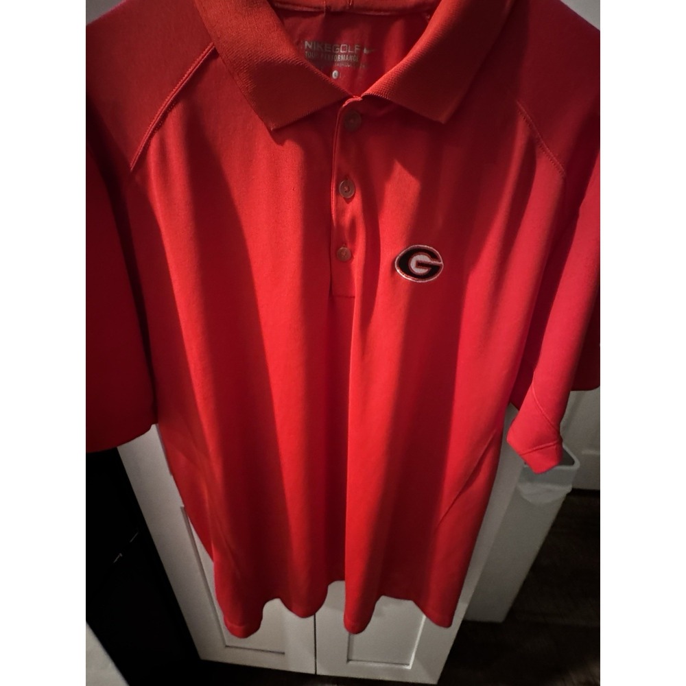 Georgia Bulldogs Polo Shirt Mens L Nike Golf Drifit Casual Performance‎ Swoosh